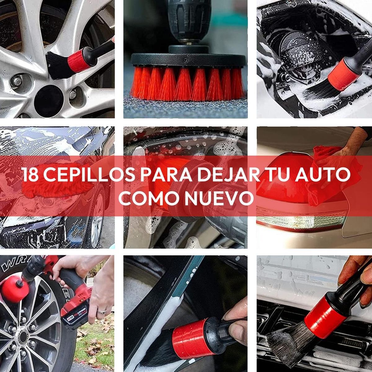 GRAND PRIX - Limpieza Auto Set 18 Piezas Interior Y Exterior Grandprix