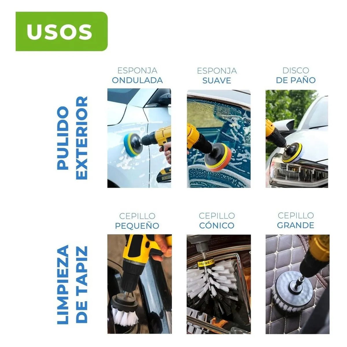 REMUVER - Pulido Auto Limpieza Tapiz Kit 23 Piezas Pads Para Taladro