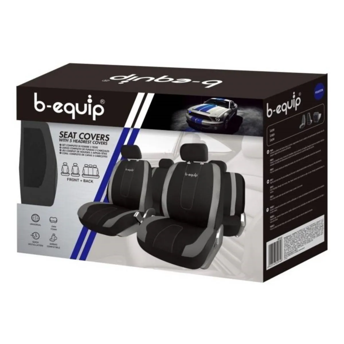 B EQUIP - Fundas cubre asiento universal negro b-equip adv1462