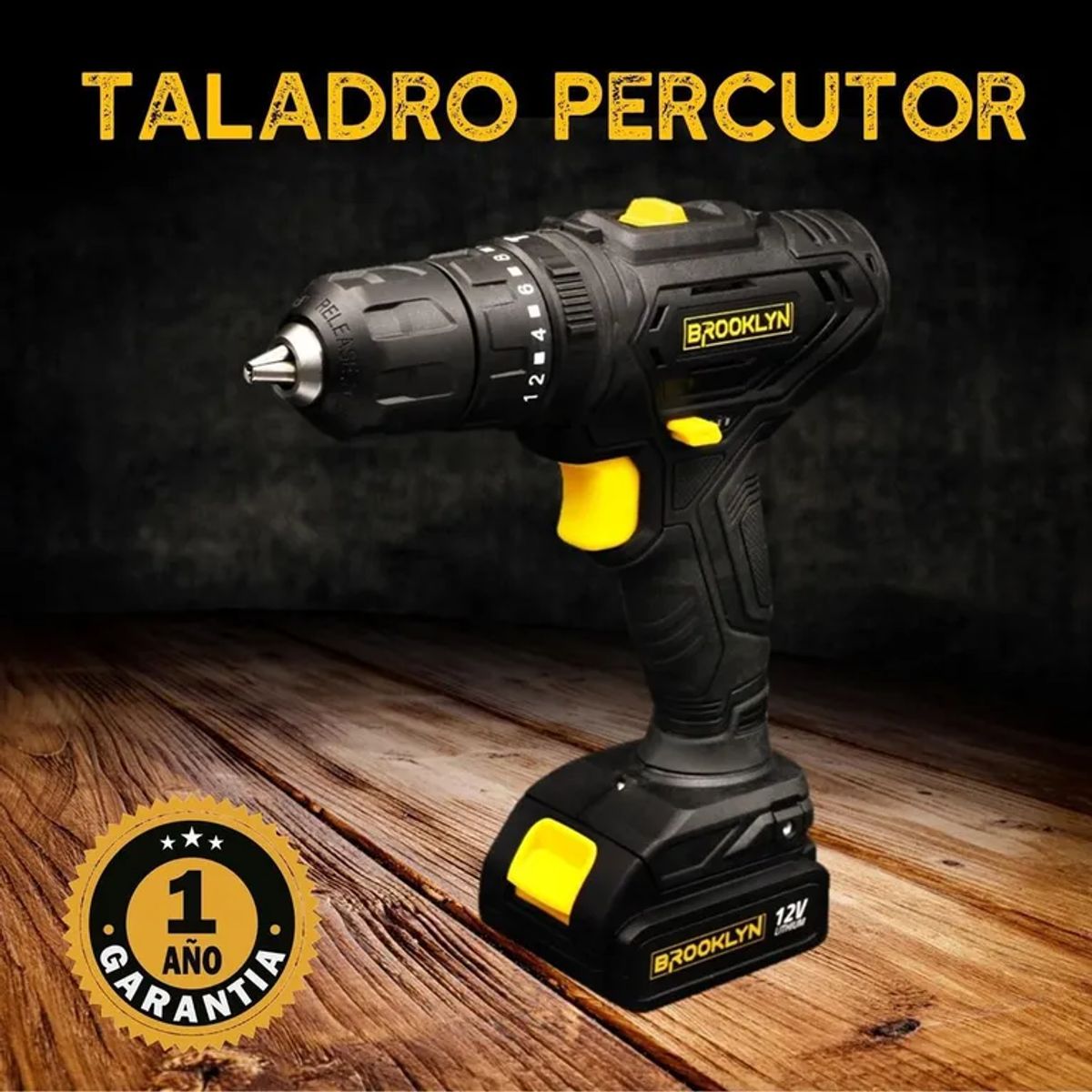 BROOKLYN - Taladro Percutor Inalambrico Brooklyn 12v Atornillador +1bat