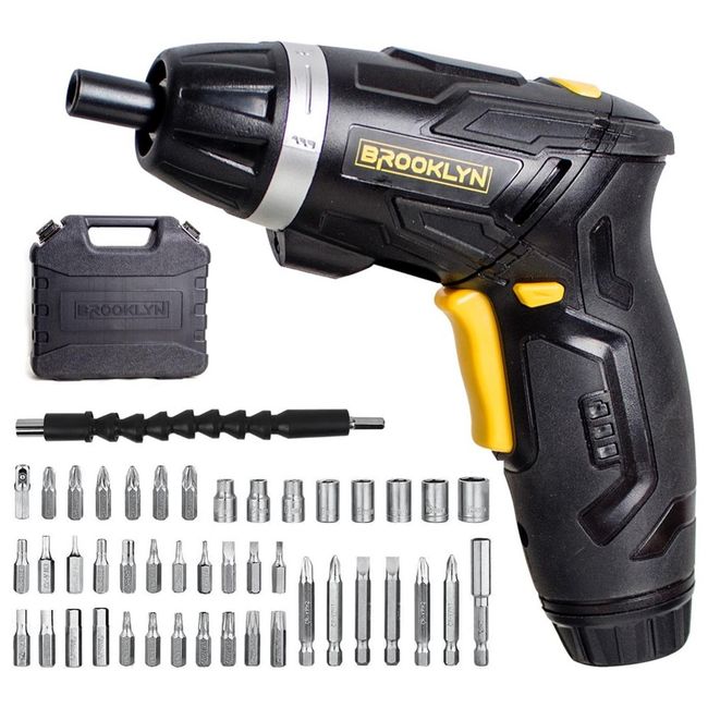 BROOKLYN - Atornillador Inalambrico 4v Brooklyn +maleta + 45 Accesorios