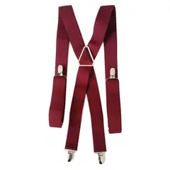 LUCIA CORBATAS - Suspensor hombre elastico burdeo 4 broches Luciacorbatas