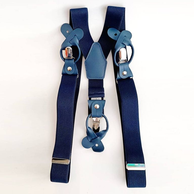 Suspensor hombre azul marino doble ajuste broche Luciacorbatas Azul ...