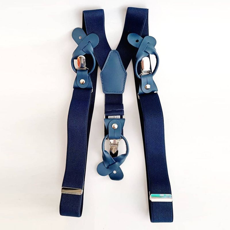 LUCIA CORBATAS - Suspensor hombre azul marino doble ajuste broche Luciacorbatas