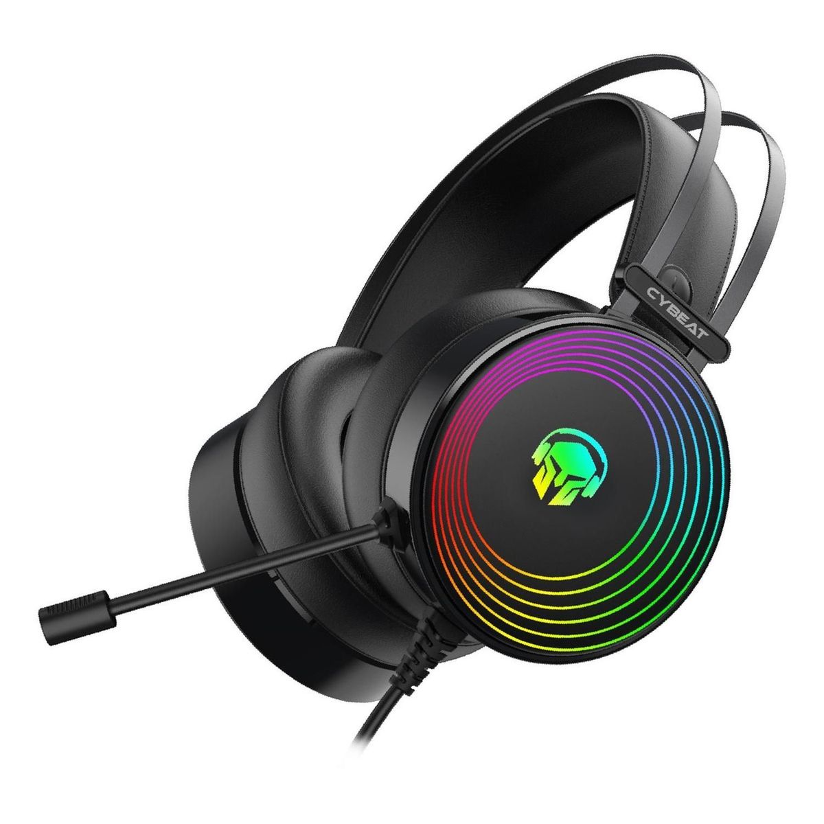 CYBEAT - Audifonos Gamer Cybeat Bison Pc Ps4 Ps5 Xbox Luz Rgb - Negro