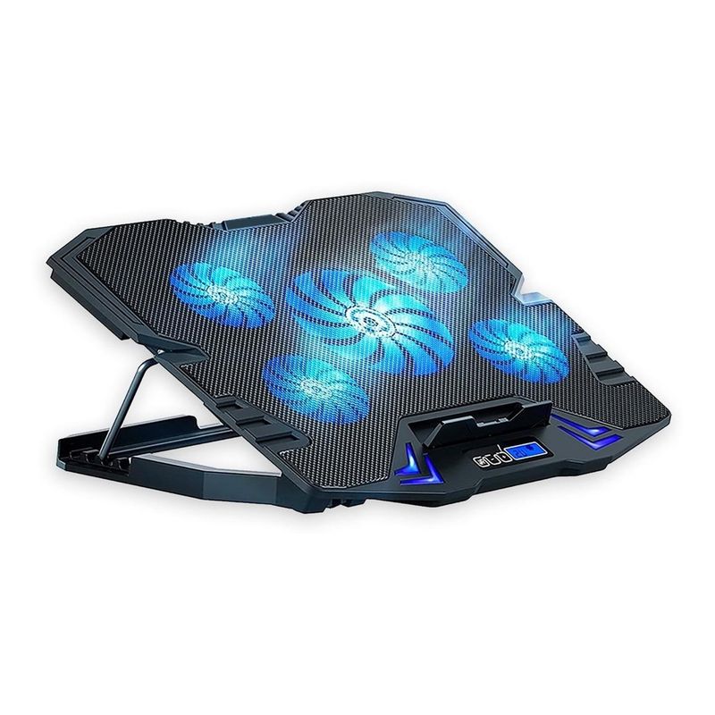 LINKON - Base Cooler Enfriador Notebook 5 Ventiladores Control Lcd