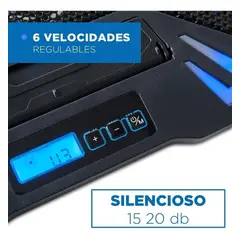 LINKON - Base Cooler Enfriador Notebook 5 Ventiladores Control Lcd