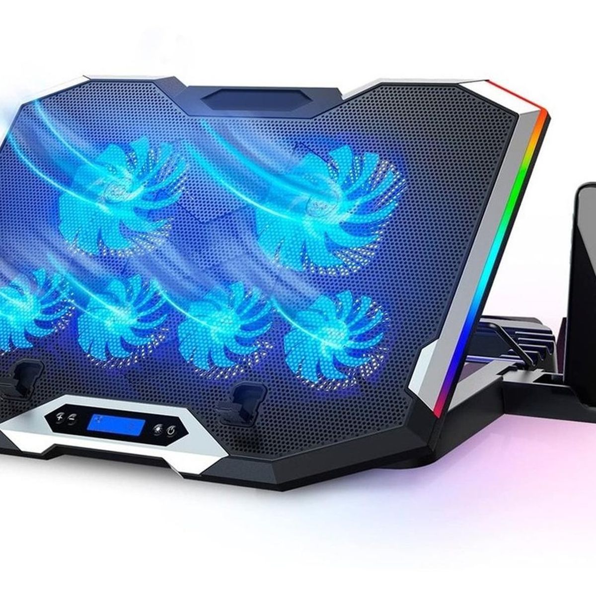 LINKON - Base Cooler 6 Ventiladores Enfriador Notebook Lcd Luz Rgb