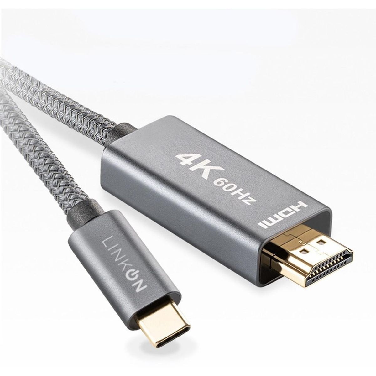 LINKON - Cable Adaptador Usb C A Hdmi V2.1 4k 60hz Trenzado Oro 2mt