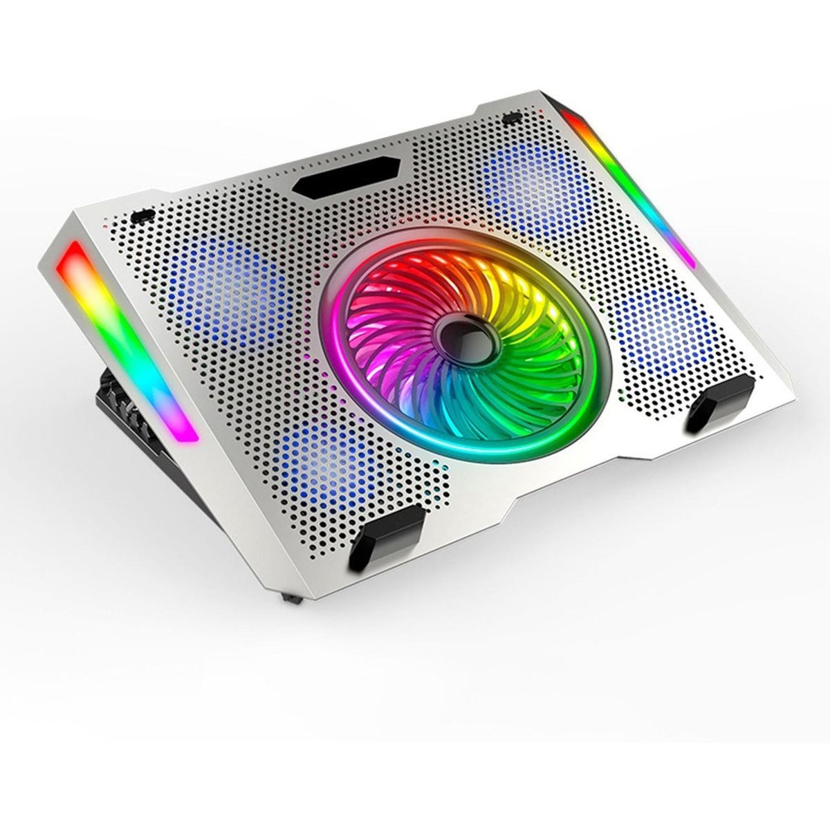 LINKON - Base Ventilador Enfriador Notebook 5 Fans Rgb Aluminio 2 Usb