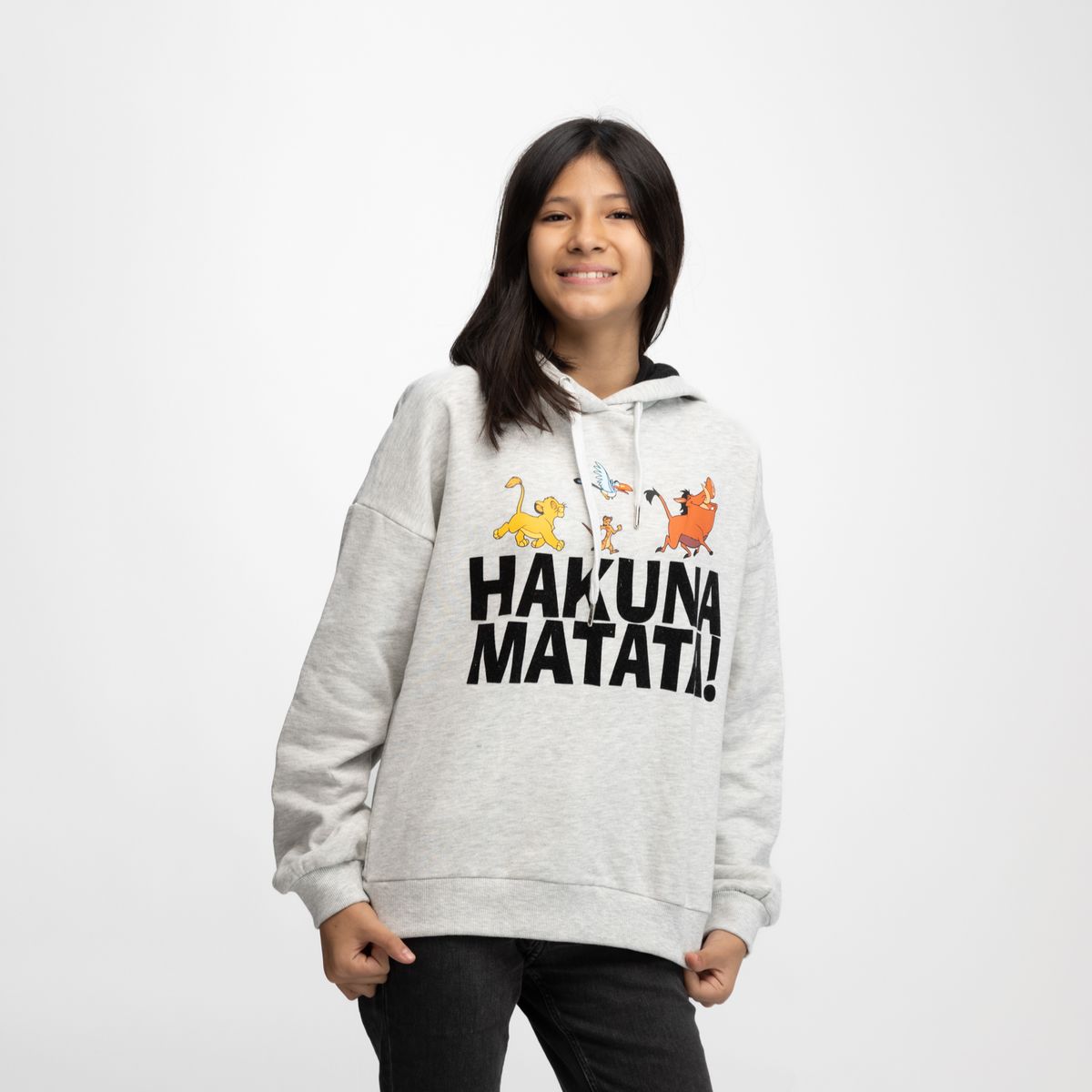 DISNEY - Poleron Niña Rey Leon Paseando Gris Disney