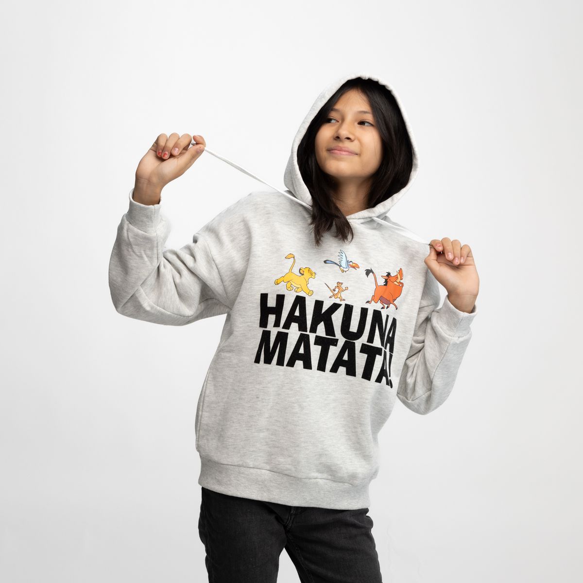 DISNEY - Poleron Niña Rey Leon Paseando Gris Disney