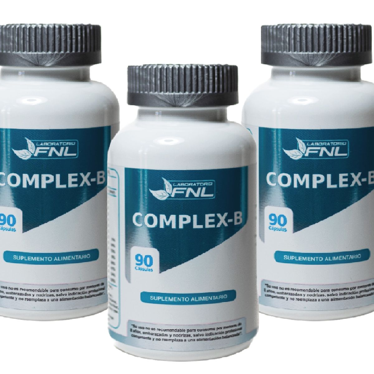 FNL - Vitaminas Complejo B Fnl 3 Frascos 3x90 Caps B1 B2 B3 B6 B7 B9 B12