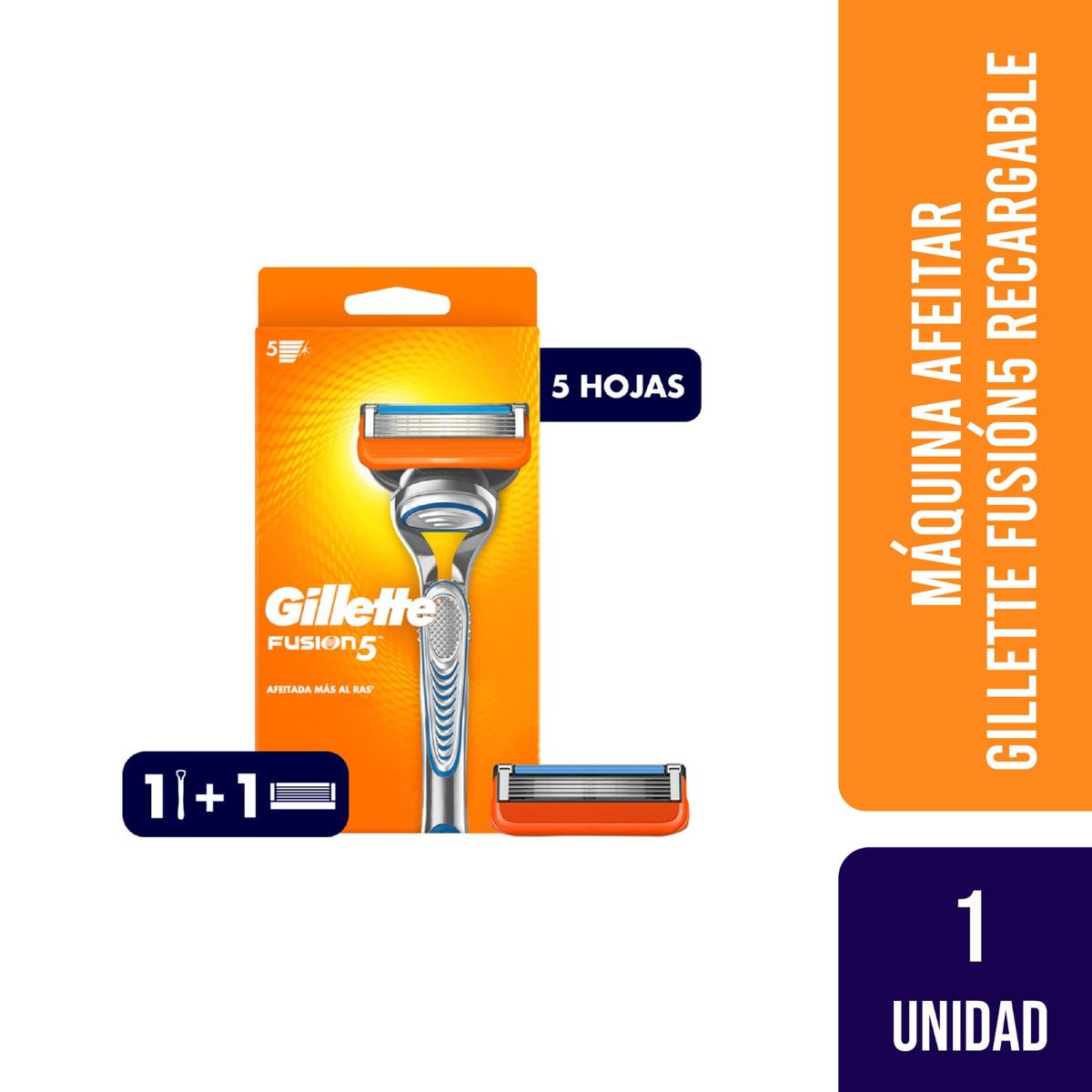 GILLETTE - Máquina de Afeitar Gillete Fusion5 Recargable 1un