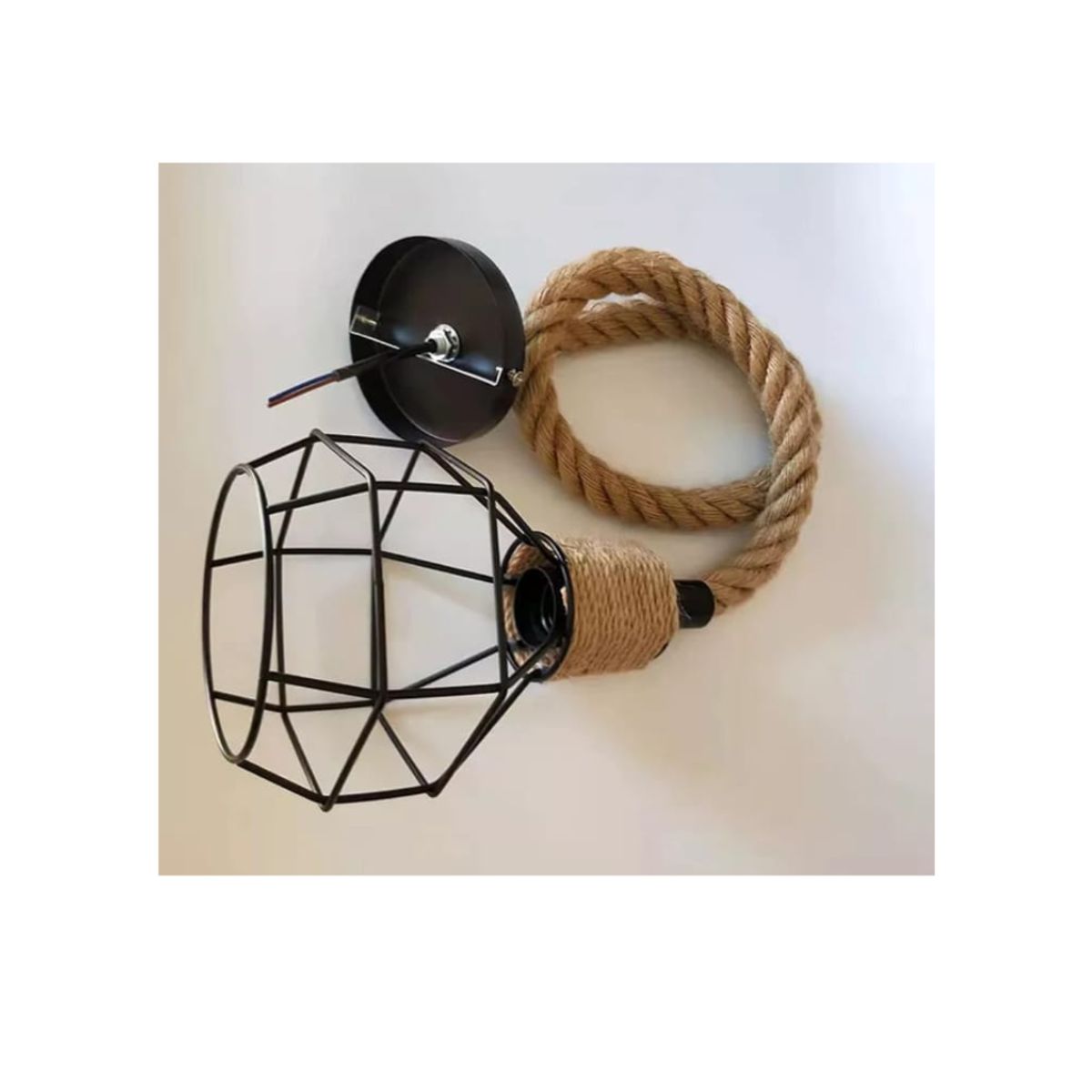 GENERICO - LAMPARA  COLGANTE ESTILO INDUSTRIAL CON CAÑAMO DE 80CM