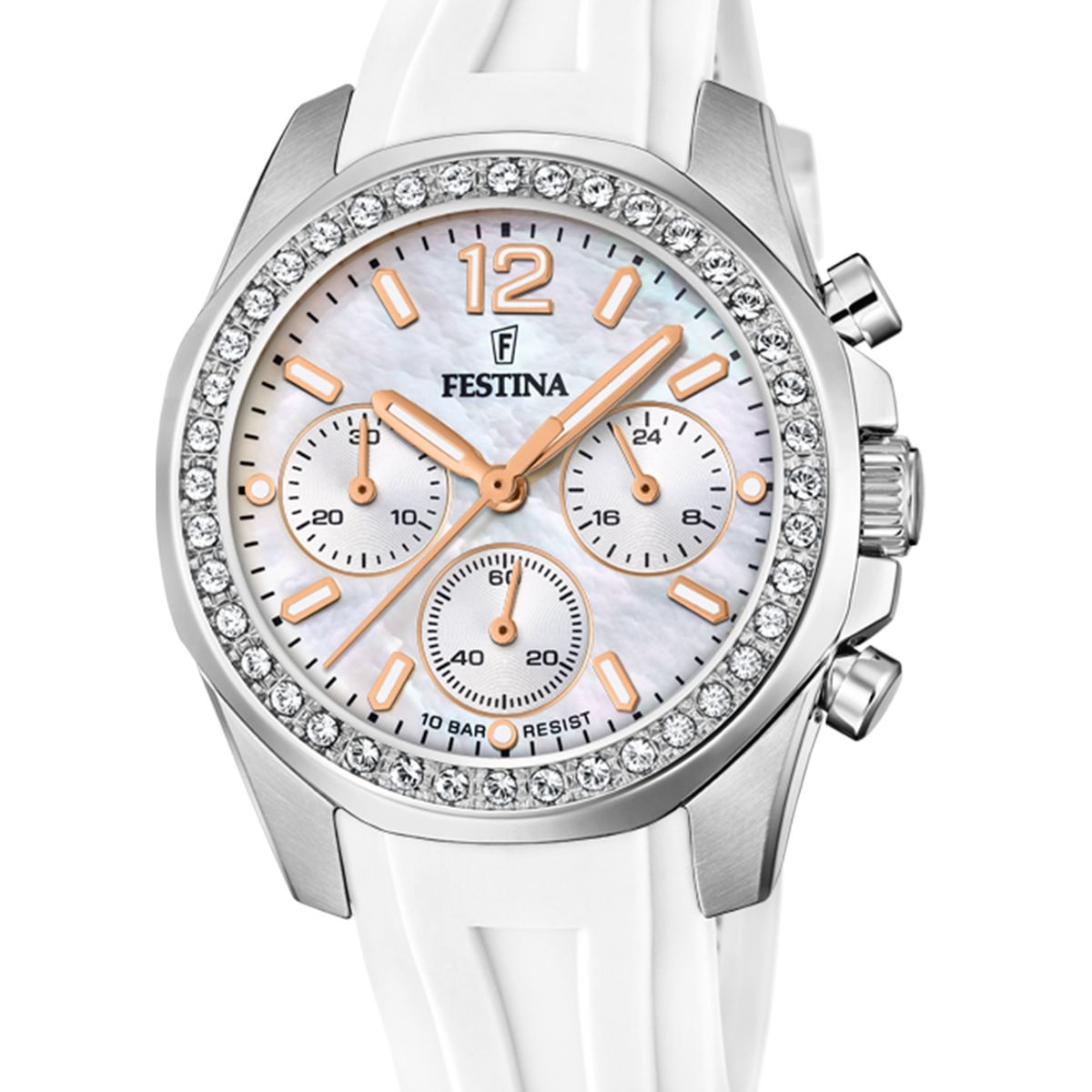 FESTINA - Reloj F20610/1 Festina Blanco Nácar Mujer Boyfriend Collection