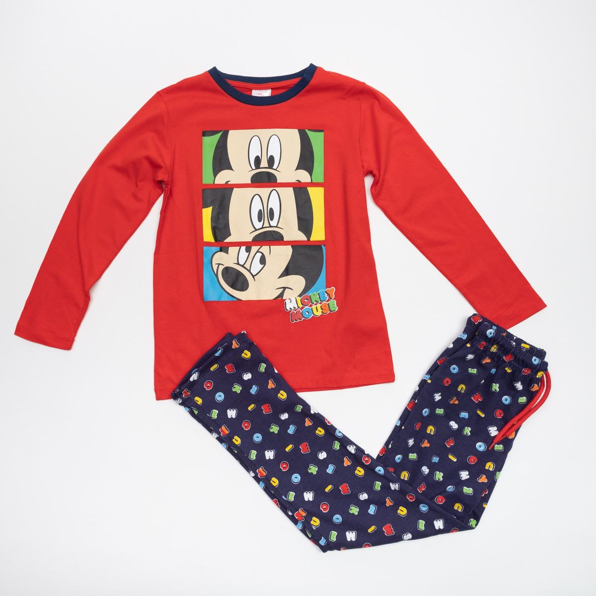 DISNEY - Pijama Niño Mickey Facetas Rojo Disney
