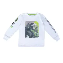 DISNEY - Polera Manga Larga Niño Buzz Fight Blanco