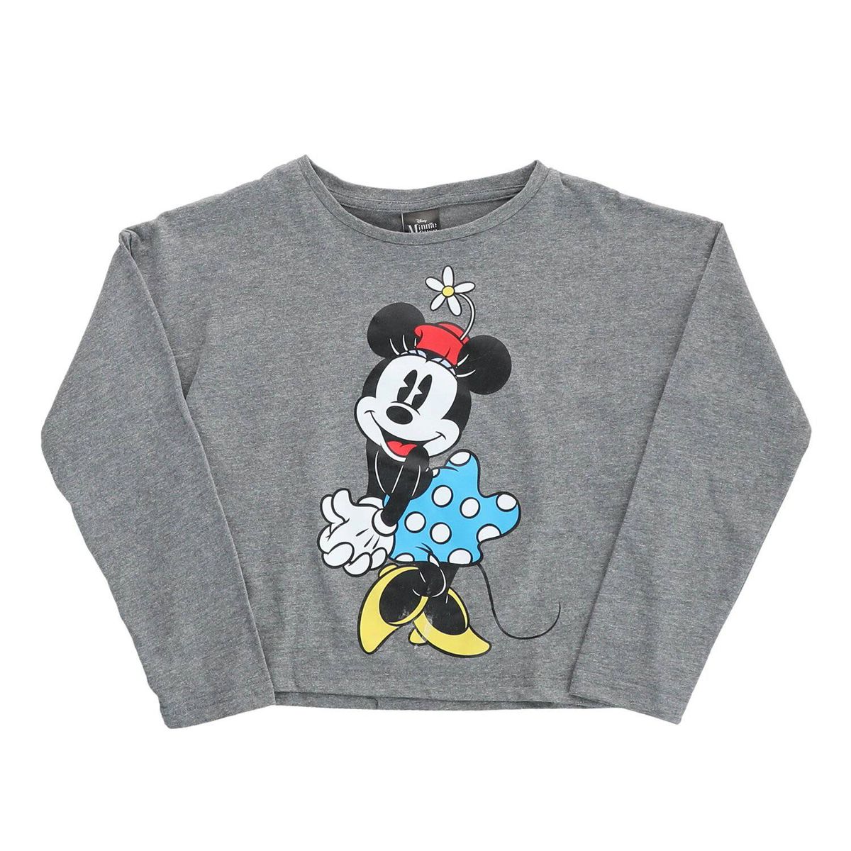 DISNEY - Polera Manga Larga Niña Minnie Gorrito Gris Disney