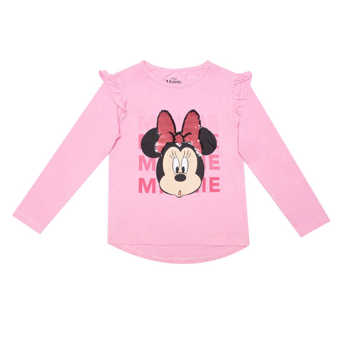 DISNEY - Polera Manga Larga Niña Minnie Wow Rosado Disney