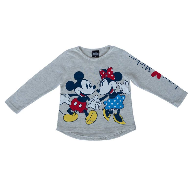 DISNEY - Polera Manga Larga Niña Mickey Walked Gris Disney