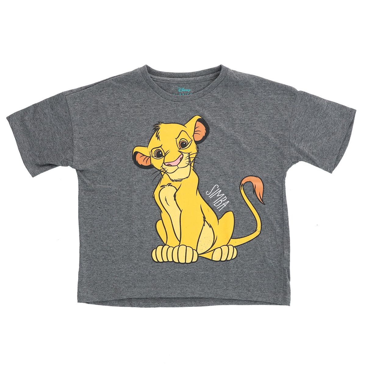 DISNEY - Polera Manga Corta Niña Rey Leon Hello Gris Disney