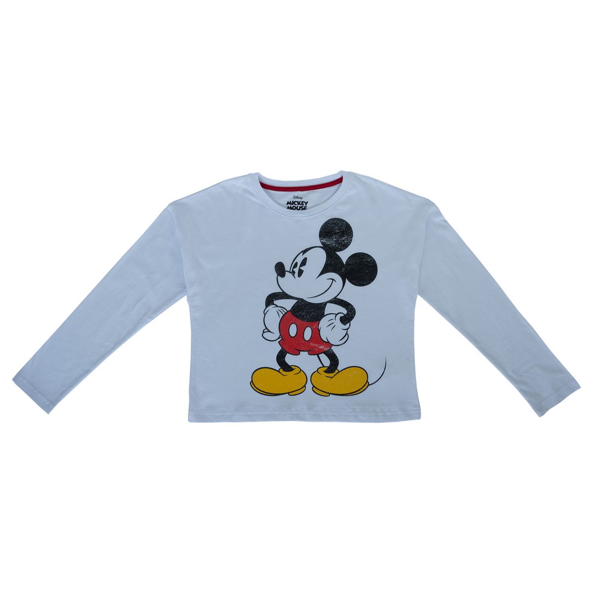 DISNEY - Polera Manga Larga Niña Mickey Solved Blanco Disney