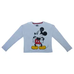 DISNEY - Polera Manga Larga Niña Mickey Solved Blanco