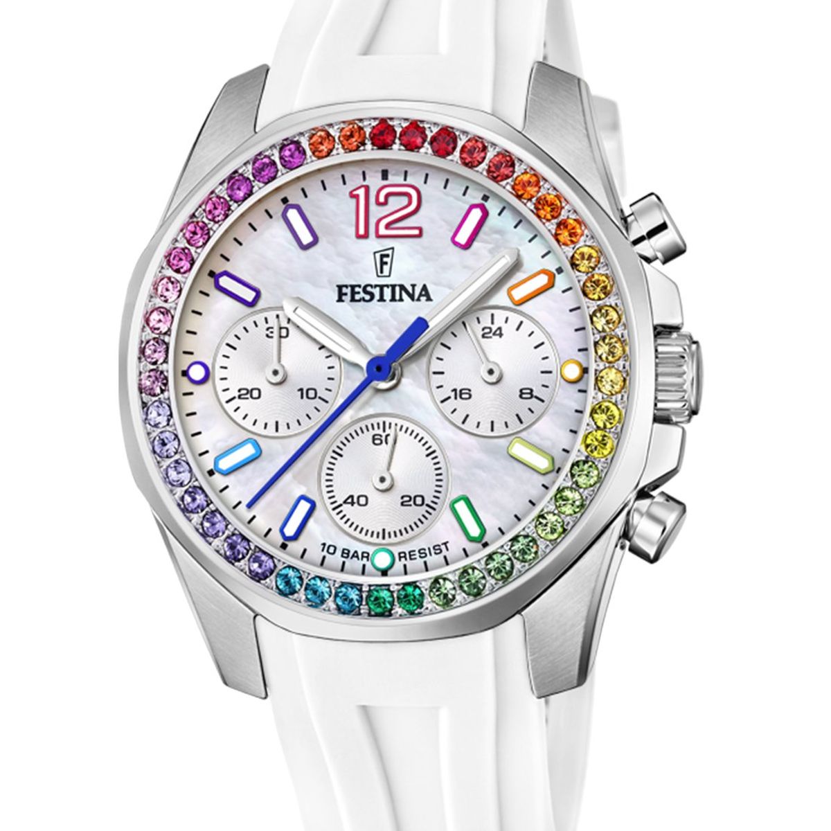 FESTINA - Reloj F20610/2 Festina Blanco Nácar Mujer Boyfriend Collection