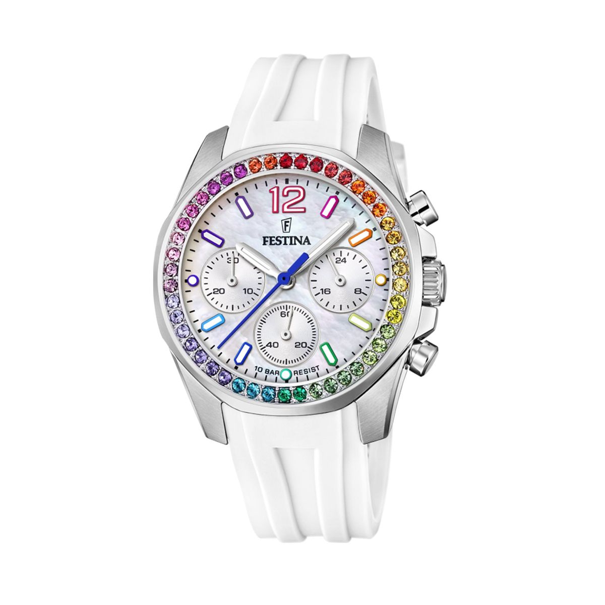 FESTINA - Reloj F20610/2 Festina Blanco Nácar Mujer Boyfriend Collection