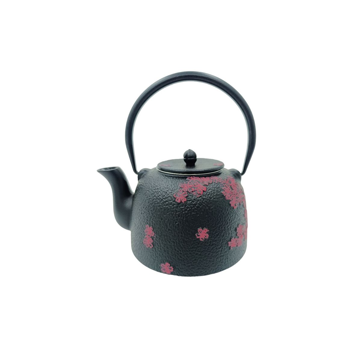 BOLTON - Tetera Bolton Fierro Fundido Negro con Rosa con Filtro 0.95 Litros