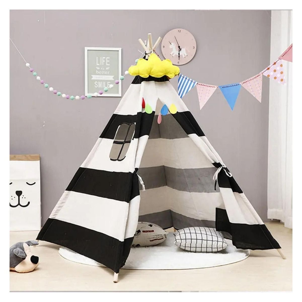 FIGLIO - Carpa Tipi Niños Infantil 160 Cm Rayas Juguete Decoracion