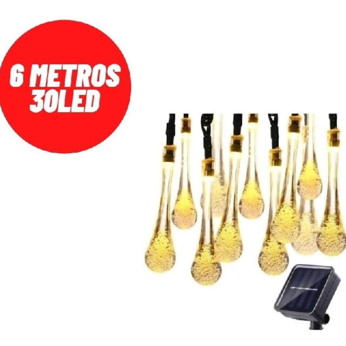 GENERICO - Luces Solares Guirnalda Gotas Decoración Iluminacion Calidas