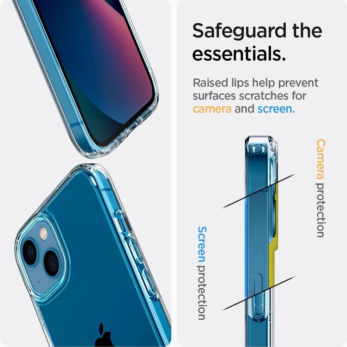 GENERICO - Carcasa Transparente Compatible con iPhone 13 Con Lamina Vidrio Completa