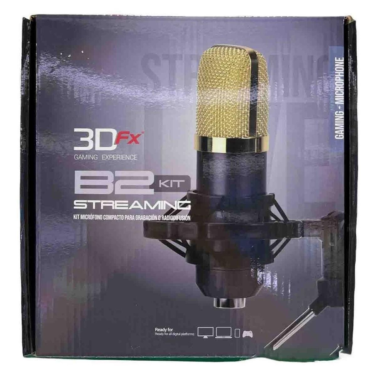 3DFX - MICROFONO 3DFX CONDENSADOR GAMER STREAMING B2 BLACK