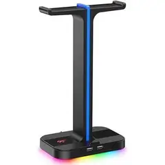 HAVIT - SOPORTE AUDIFONO ILUMINADO RGB TH650 NEGRO