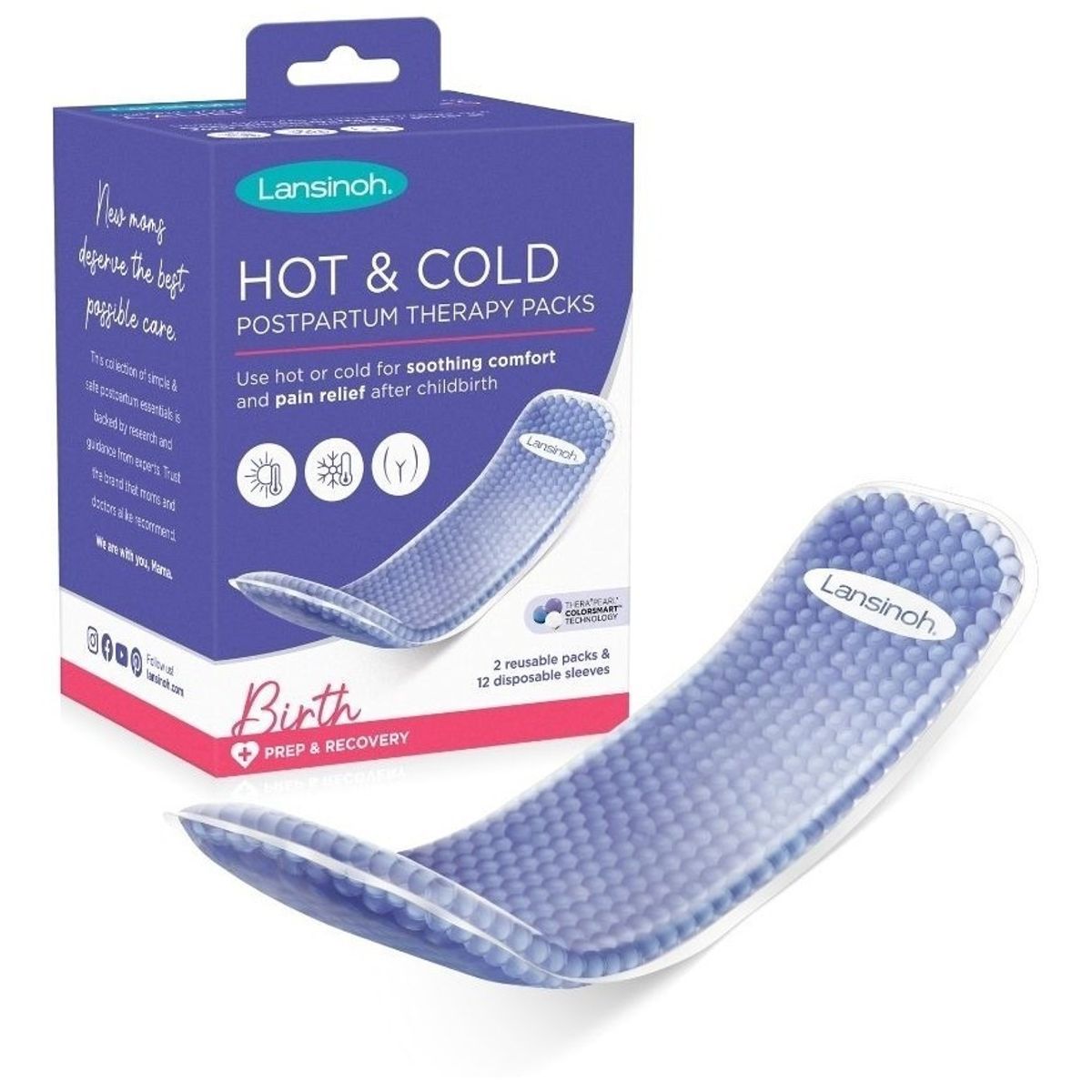 LANSINOH - Pad perineal para alivio del dolor, terapia frío calor