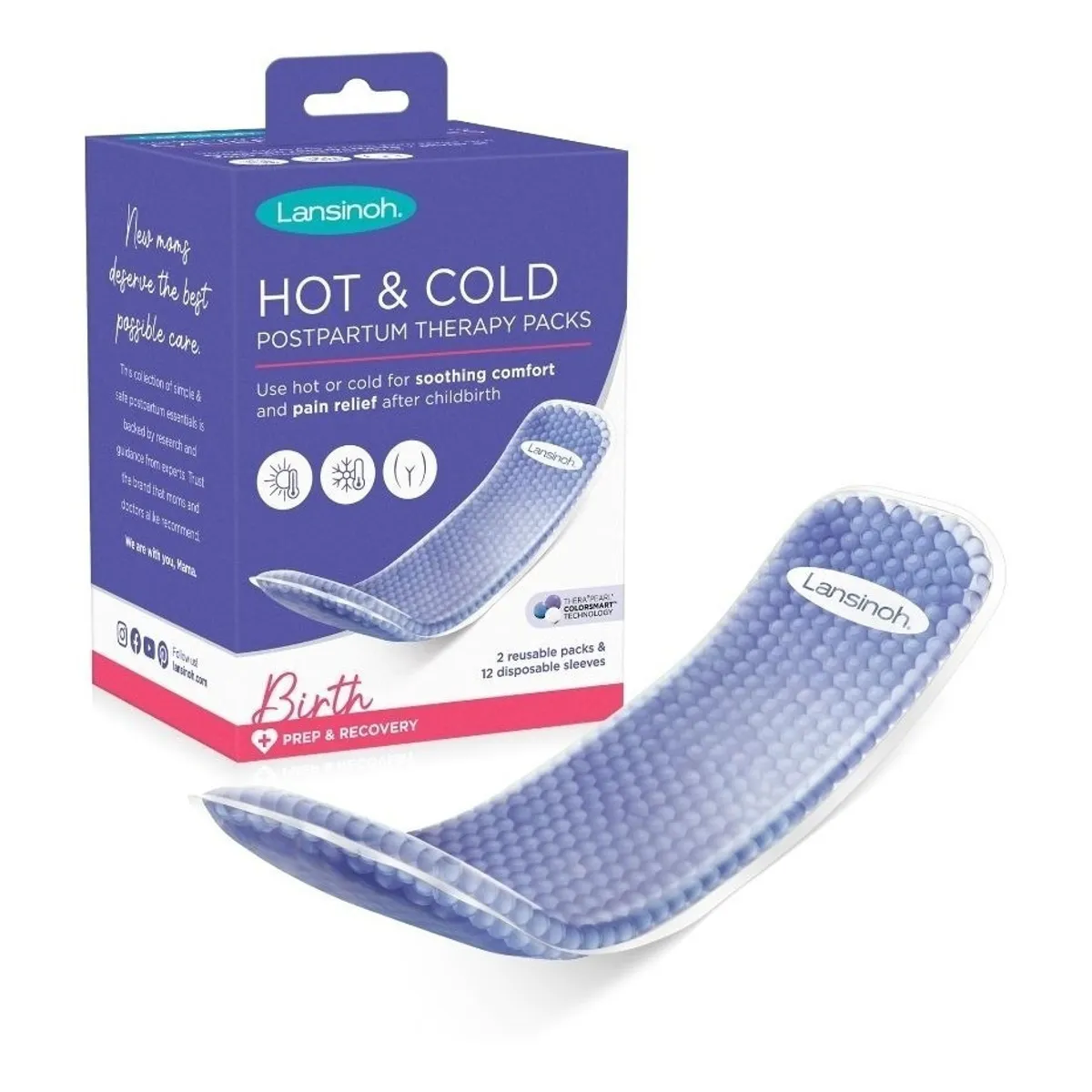 LANSINOH - Pad perineal para alivio del dolor, terapia frío calor