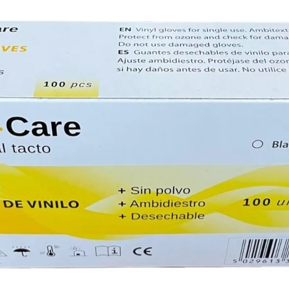 GENERICO - Guantes De Vinilo Caja 100 Unidades Talla S