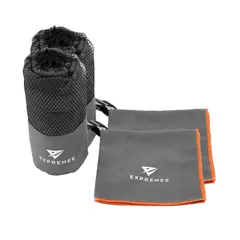 EXPRENEE - Set 3 Toalla Microfibra Natacion Viaje Trekking Pack 2 Gris