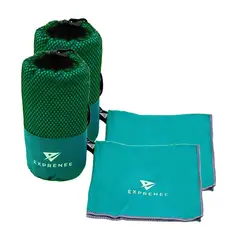 EXPRENEE - Set 3 Toalla Microfibra Natacion Viaje Trekking Pack 2 Turquesa