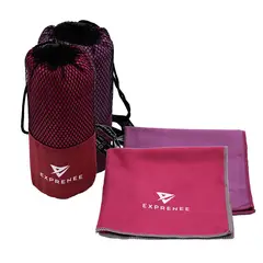 EXPRENEE - Set 3 Toalla Microfibra Natacion Viaje Pack 2 Fucsia Purpura