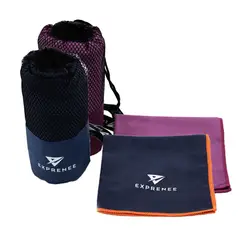 EXPRENEE - Set 3 Toalla Microfibra Natacion Viaje Pack 2 Indigo Purpura
