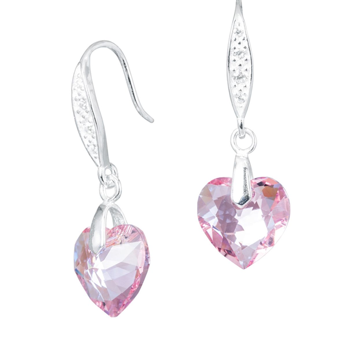 JOYAS MONTERO - Aros Amor Plata 925 creado con cristales de Swarovski® Rose