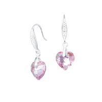 Aros Amor Plata 925 creado con cristales de Swarovski® Rose