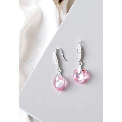 Imagen 2 del producto Aros Amor Plata 925 creado con cristales de Swarovski® Rose