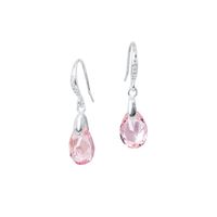 Aros Gota de Luz Plata 925 creado con cristales de Swarovski® Light Rose