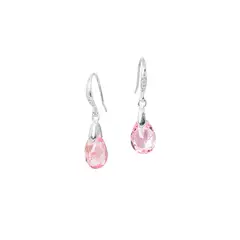 JOYAS MONTERO - Aros Gota de Luz Plata Italina 925 y Cristales Genuinos Light Rose
