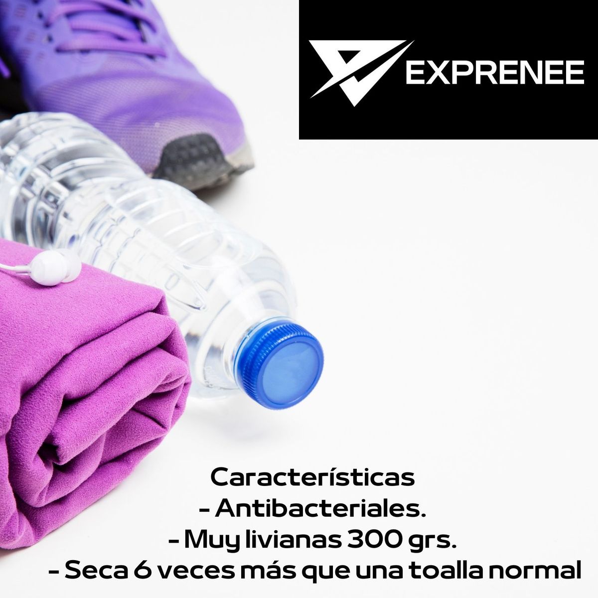 EXPRENEE - Set 3 Toallas Microfibra Trekking Natación Exprenee Purpura