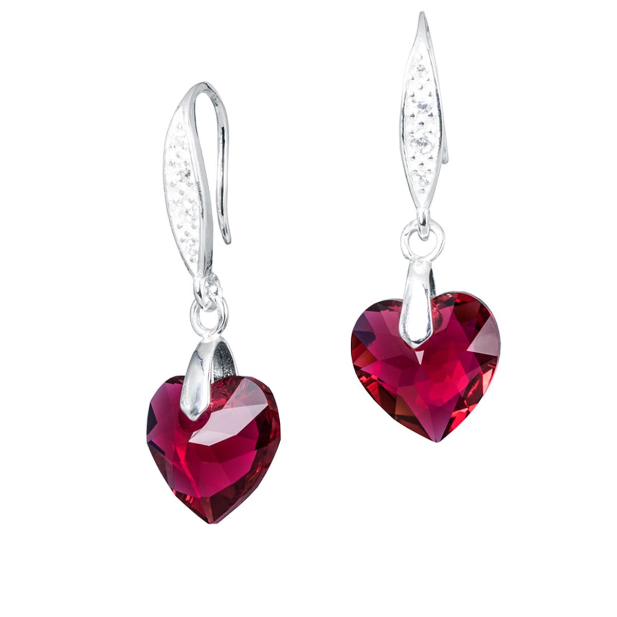 JOYAS MONTERO - Aros Amor Plata 925 creado con cristales de Swarovski® Scarlet